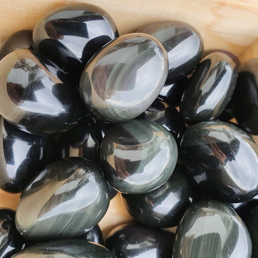 Obsidian Regnbue trommelstein
